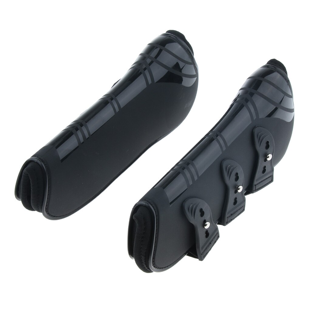 1 Paar Paard Pees Laarzen, Pu Shell, Paard Springen Bescherming Cover Voor Paard Springen Training Apparatuur: Front Leg