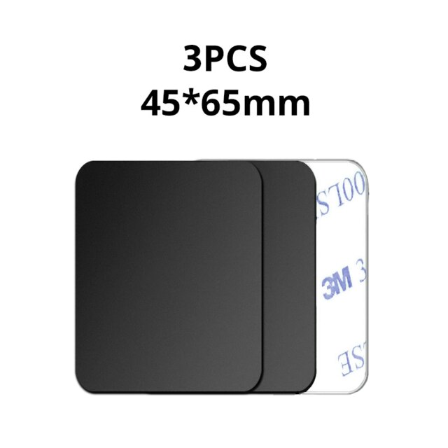5pcs/lot Magnetic Metal Plate For Car Phone Holder Universal Iron Sheet Disk Sticker Mount Mobile Cellphone Magnet Stand: 3PCS Black 45x65