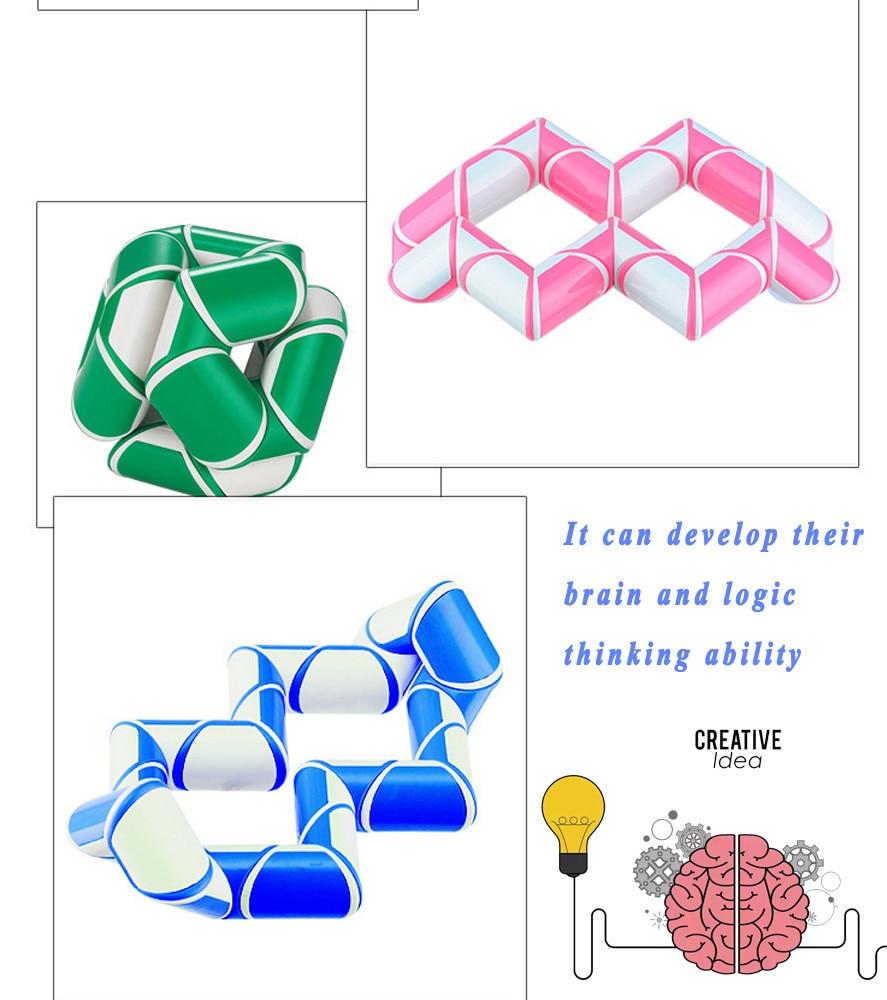 Kinderen Fidget Speelgoed Snake Magic Verscheidenheid Fidget Speelgoed Populaire Twist Game Transformable Puzzel Grote Voor Het Vrijgeven Van Stress Speelgoed