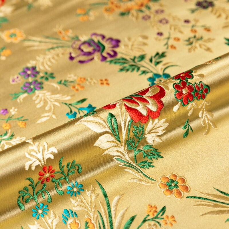 Bloem Satijn Stoffen Brokaat Jacquard Patroon Jurk Stof Rood Voor Naaien Cheongsam En Kimono Materiaal Voor Diy: nijin