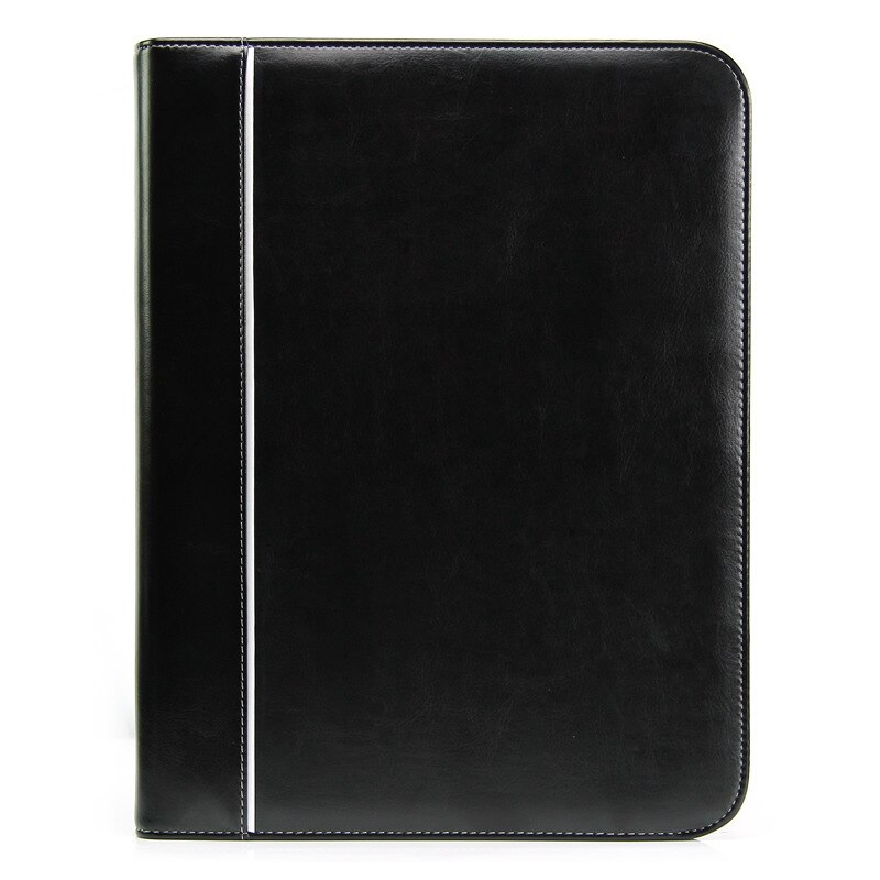 Carpeta de negocios A4, negra, más funciones, venta de propiedades domésticas, contrato de mezcla de corteza suelta, encuadernador de hojas que puede llevar una calculadora