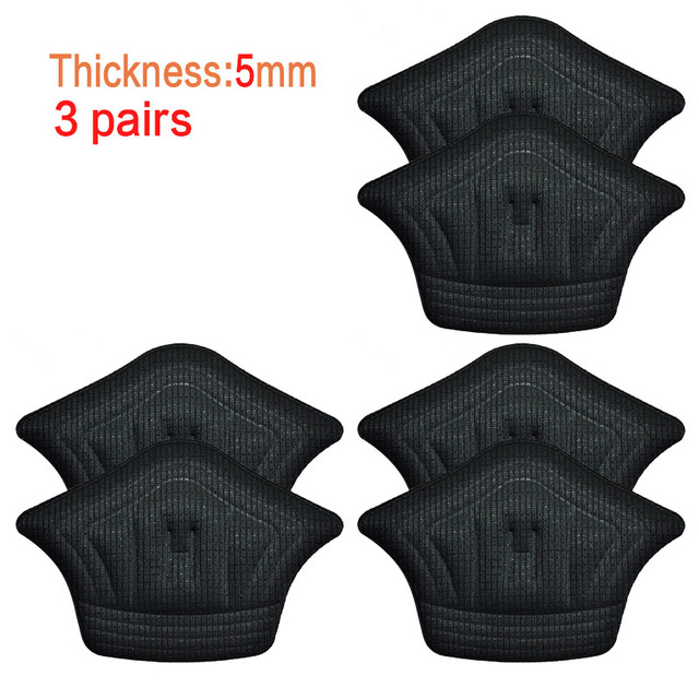 Palmilhas Patch Heel Pads para Sapatos Esportivos, Tamanho Ajustável, Antiwear Feet Pad, Inserção de Almofada, Protetor de Salto, Adesivo Traseiro, 6Pcs: Preto