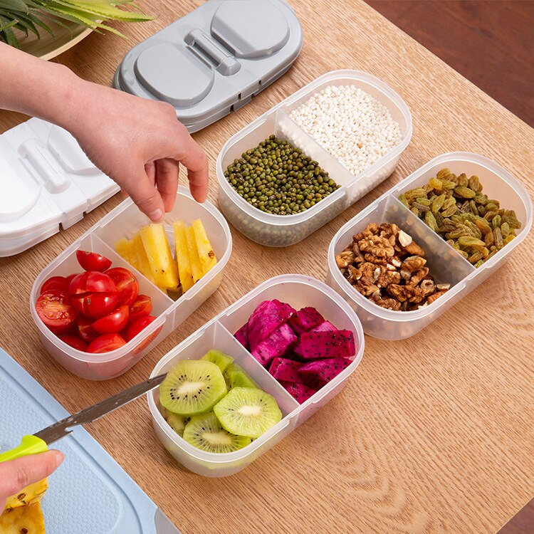 Boîte de rangement pour aliments céréales, cuisine, petits récipients en plastique avec couvercles, conteneur pour céréales, réfrigérateur organisateur de stockage AT31