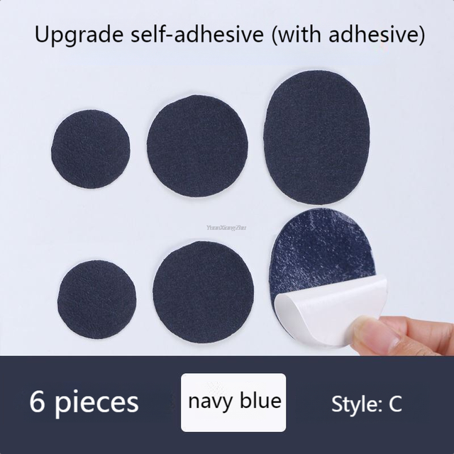 Autocollant de réparation de chaussures, tampons collants, semelles intérieures, protecteur de talon, trou de réparation doublé, Anti-usure, outil de soins des pieds: C-navy blue
