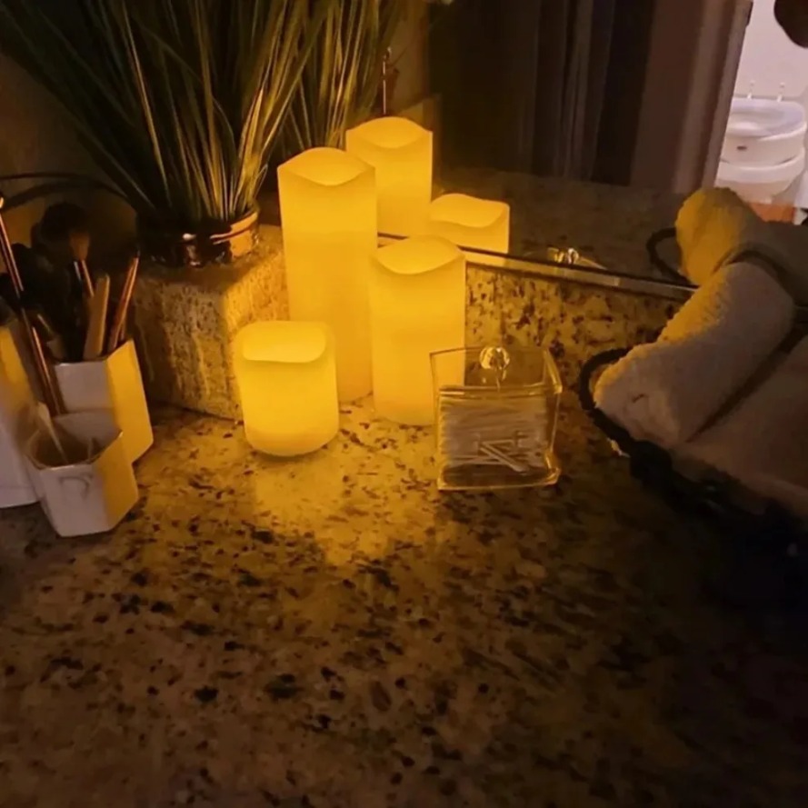 Vela portátil con batería LED, luz oscilante sin llama para vacaciones, de cumpleaños, boda, dormitorio, suministros de decoración, accesorios de iluminación
