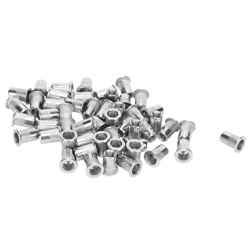 Rivet Nuts Stainless Steel Threaded Insert Nutsert Rivnuts Ribbed Nut M6 Hardware Accessories