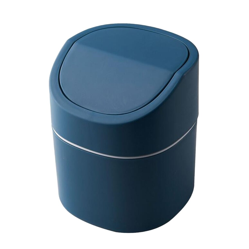 Poubelle de bureau poubelle poubelle couverte pour bureau de salon: Blue with Swing Lid