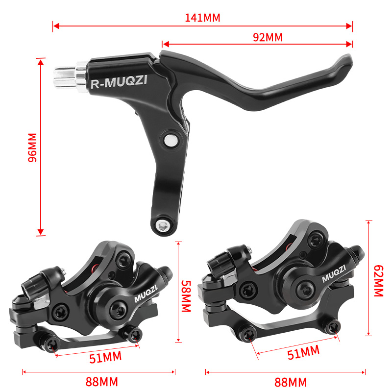 MUQZI Disc Brake Kit Bike Disc Brake Caliper Bicycle 22.2mm Brake Lever MTB Road Bike Cable 140mm 160mm Brake Rotor