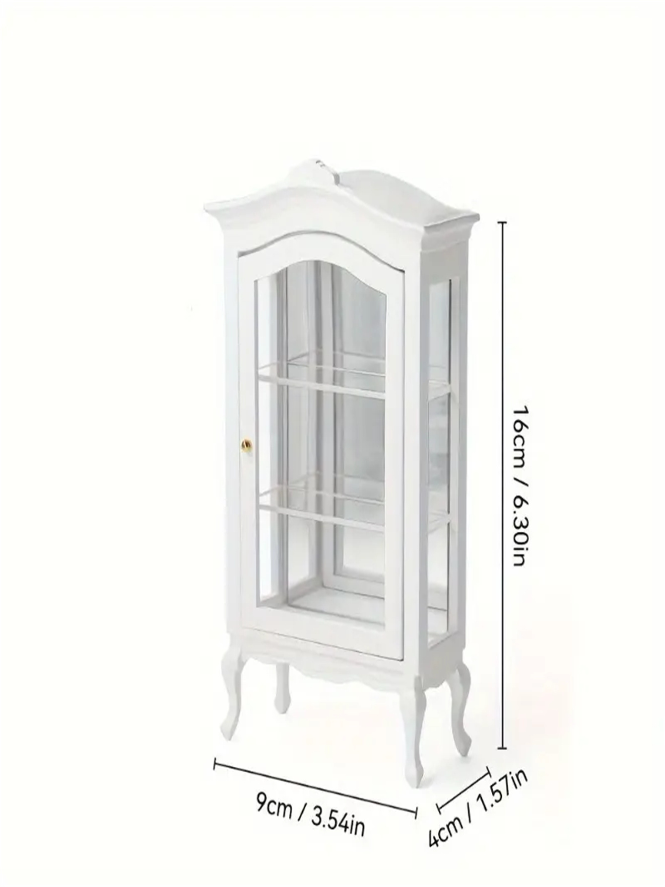 mini vetrina in legno bianco con rapporto 1:12 con anta in vetro trasparente - Vetrina da collezione elegante per la decorazione domestica, scena modello e stoccaggio, accessori per scena modello | design classico di armadietti | Complesso De