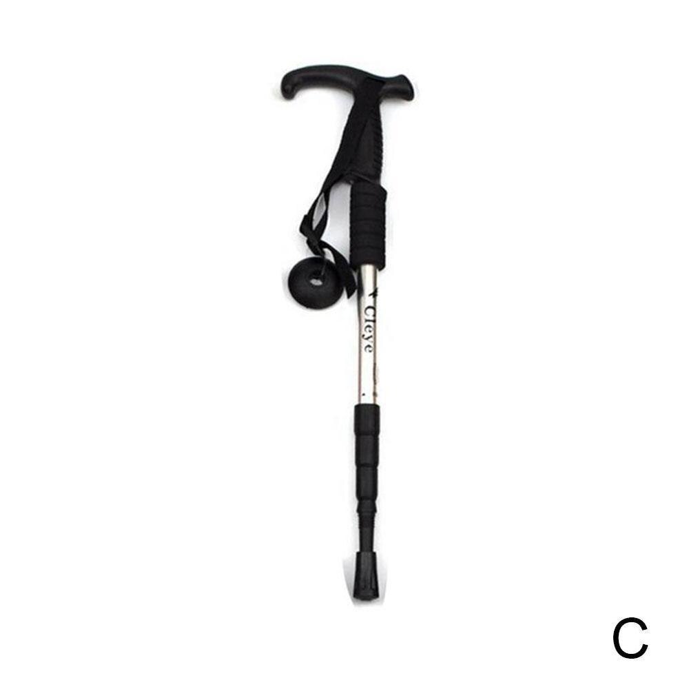 Anti Shock Hike Walking Stick Nordic Walking Cane Aluminum Camp Telescopic Baton Outdoor Hiking Poles Crutches: SILVER