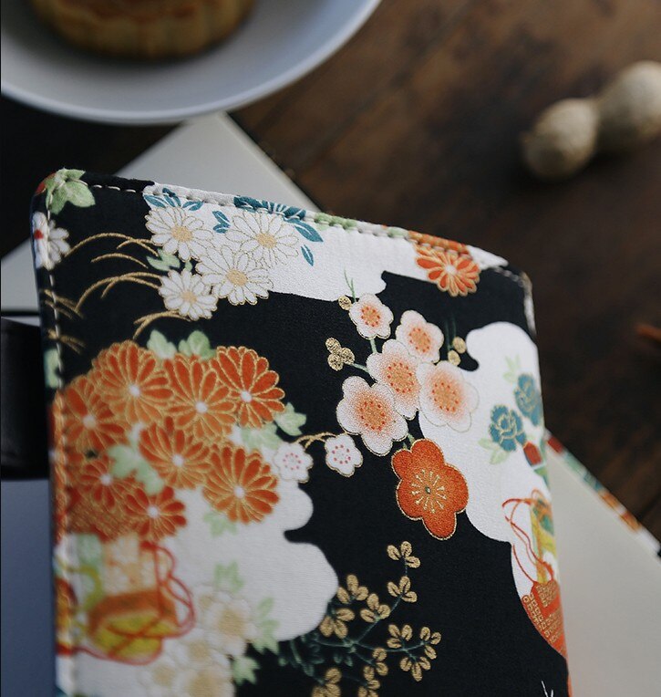 japan A5 notebook stationery diary billbook hobo specifications cover japanese style cover gilding japanses flowers