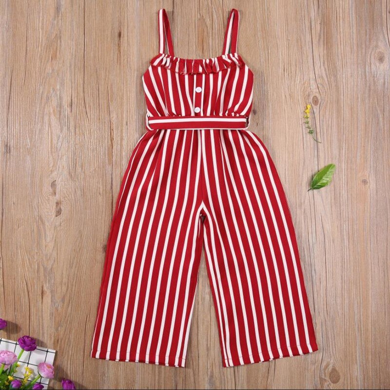 Kinderen Meisjes Mode Mouwloze Gestreepte Jumpsuit Zomer Stijlvolle Jumpsuit Meisjes Jumpsuit Meisjes Overalls Voor Kinderen Meisje Kleding
