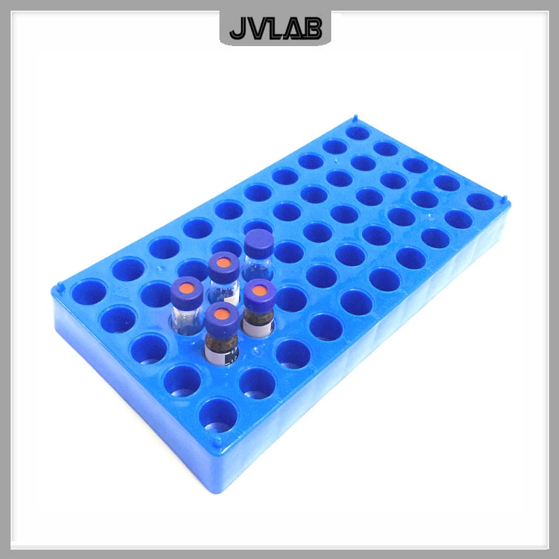 Plastic Chromatography Vial Stand For Place 50 Vials 1.5ml Analytical Bottle 2ml, Sample Bottle Holder Aperture 12mm 1PCS