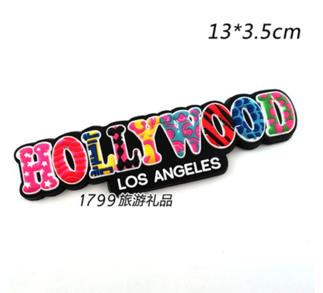 Hollywood Los Angeles California Soft PVC 3D Fridge Magnets USA Tourism Souvenirs Refrigerator Magnetic Sticker Home Decor: 004