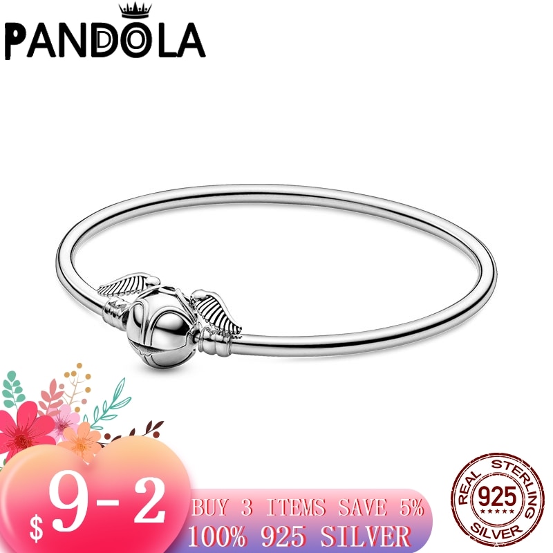 2020 nuova vendita 925 Sterling Silver Potter Snitch Bracelet Bangle per le donne moda S925 gioielli in argento fai da te