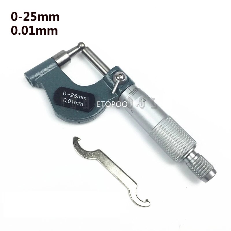 Tube Micrometers 0-25mm/0.01mm Gauge Micrometer For Measuring Thicknes Of Pipes And Tubes Vernier Caliper Measuring Tools: 0-25mm  green