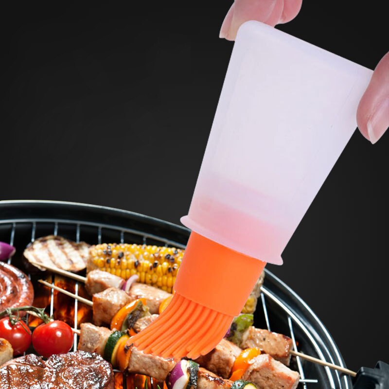 Siliconen Olie Fles Met Borstel Grill Olie Borstels Temperaturen Vloeibare Olie Gebak Barbecue Borstel Keuken Bakken Bbq Tool