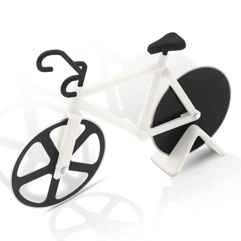 Bicycle Pizza Cutter Wheel Stainless Steel Plastic Bike Roller Pizza Cutting Wheels Chopper Kitchen Gadget Baking Accessories: White