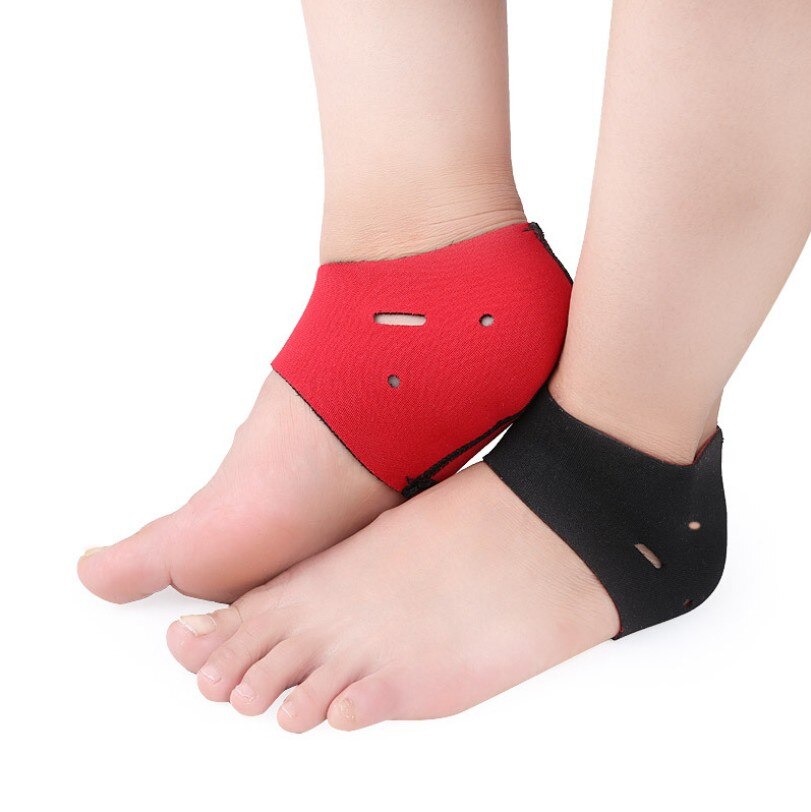 2 stykker strømper hælbeskytter beskyttende ærme hælspore til lindring af plantar fasciitis hælsmerter reducerer trykket på hælen