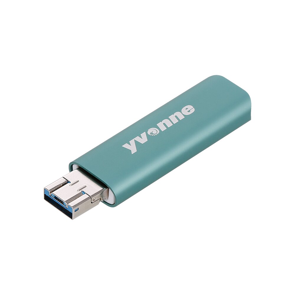 Tipo telescópico de alta velocidade 128gb 64gb usb-c micro usb três portas otg u disco usb vara de memória yvonne y15d usb pen drive usb3.0: Green 64GB