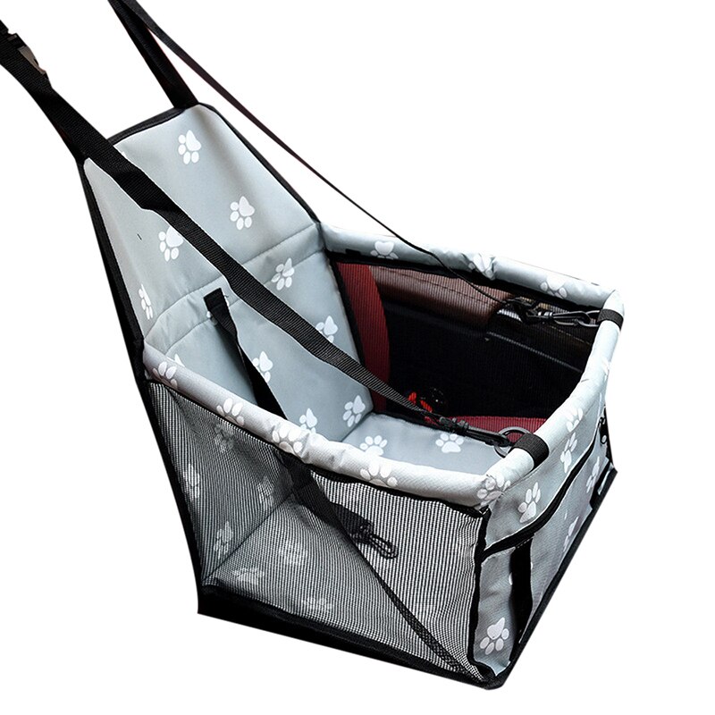 Pet Dog Car Carrier Seat Bag Waterproof Basket Folding Hammock Pet Carriers Bag For Small Cat Dog Safety Travelling Basket: Grey