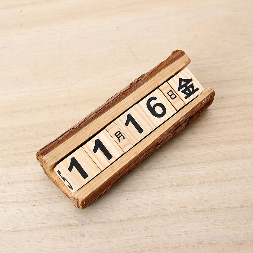 Diy houten blok eeuwigdurende kalender bureaukalender houten kalender thuiskantoordecoratie