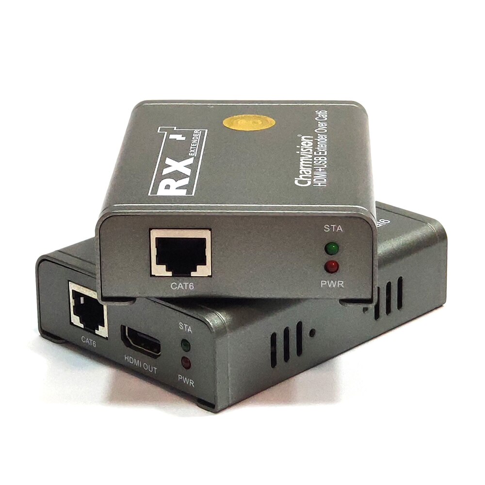 Charmvision EKU60H 60m 196ft USB K/M HDMI KVM Extender 1080P HD Audio Video Encoder Decoder over UTP STP CAT6 Cable PC DVR NVR