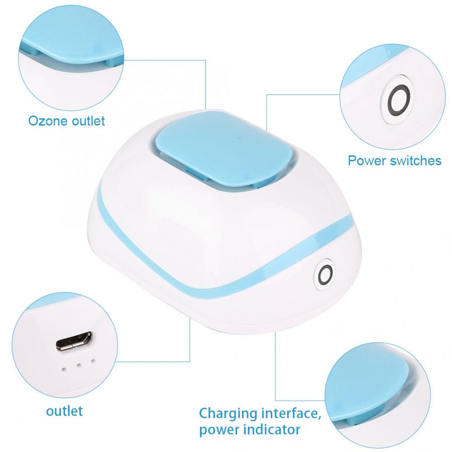 Air Purifier Portable Ozone Generator Odor Removal Machine for Household Office Blue Air Cleaner Home