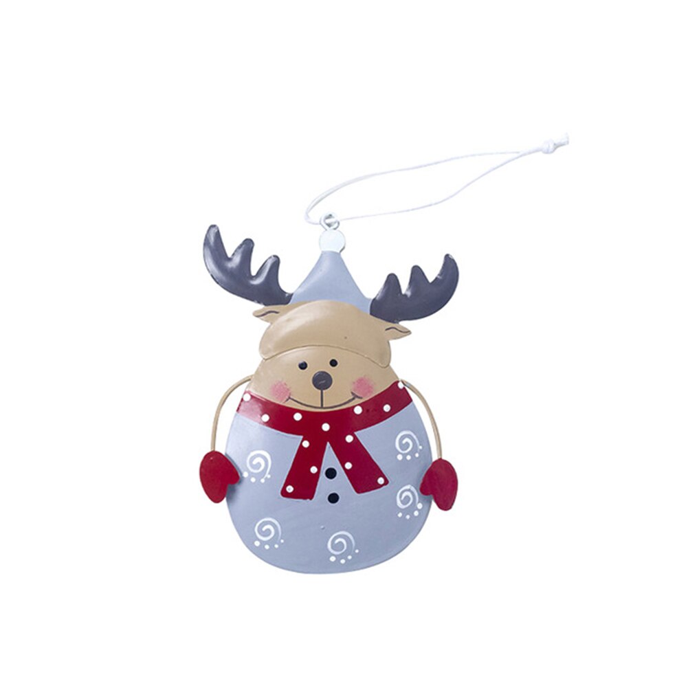 Mooie Geschilderd Ijzeren Sneeuwpop Elanden Kerstman Opknoping Hanger Xmas Kerstboom Toppers Ornamenten Home Decoratie: Elk