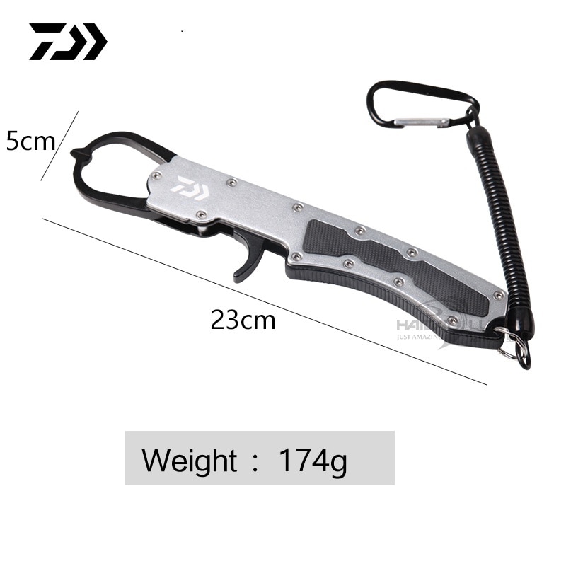 Daiwa Fisch Lippe Griff Aluminium Legierung Fisch Greifer Angeln Zangen Haken Erholen Cutter Linie Teilt Ring Angeln Werkzeug Angeln Greifer