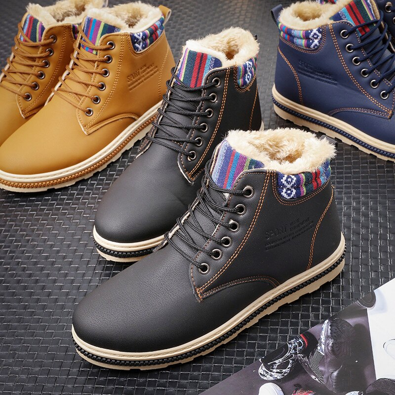 Winter heren laarzen hoge outdoor beweging laarzen warm houden chelsea boots sneakers heren zwart blauw kaki herenschoenen werklaarzen