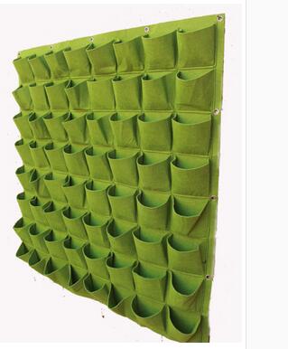 Pocketgarden Hanging Plant Pots Wall Pot Vertical Garden Flower Pots and Planter Hanging Pots Planter garden supplies: 64 pockets flat