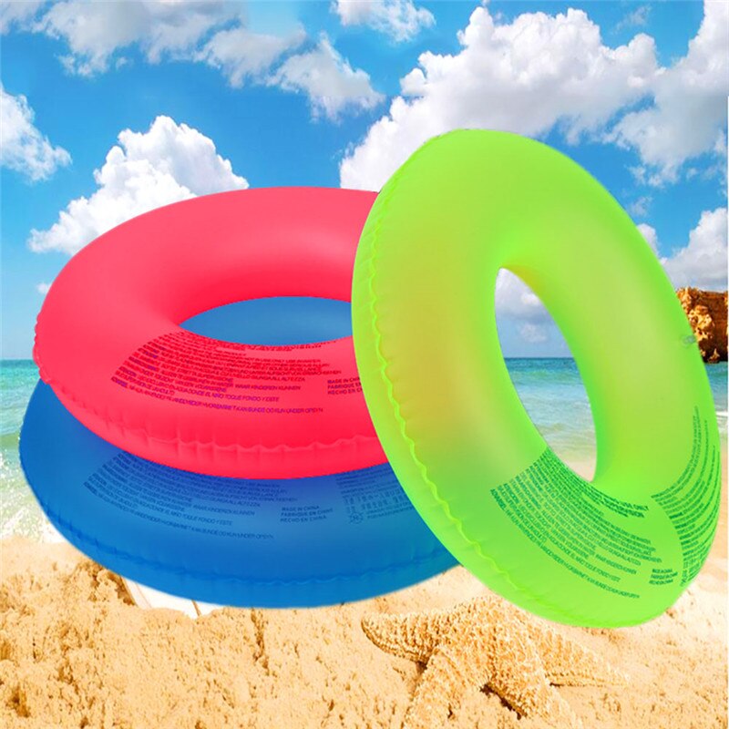 Random Color Durable PVC Fluorescence Inflatable Swimming Pool Float Swim Ring Beach Raft Inflatable Toys