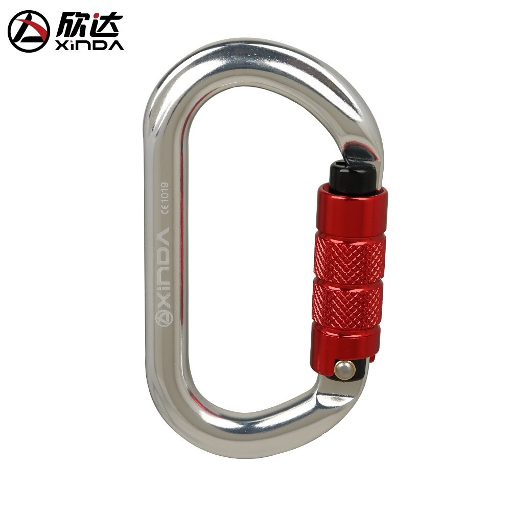 Xinda O-Slot Type Gesp Automatische Veiligheid Master Karabijnhaak Multicolor 5500lbs Crossing Haak Klimmen Rock Bergbeklimmer Apparatuur: Auto Silver Red