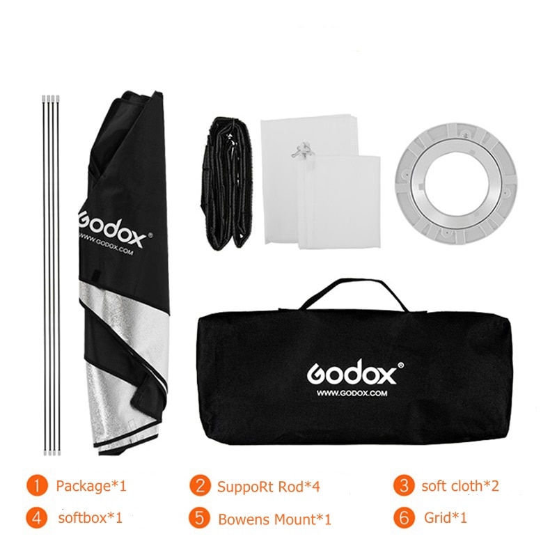 Godox 22 x 90cm bowens mount softbox med honeycomb gitter soft box til video studio foto strobe flash fotografia tilbehør