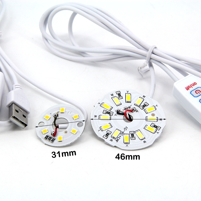 DC 5V 3W USB power cable Switch Dimmable LED Lights 2835 chip single color Reading Night Light Desk Book tablet Lamp