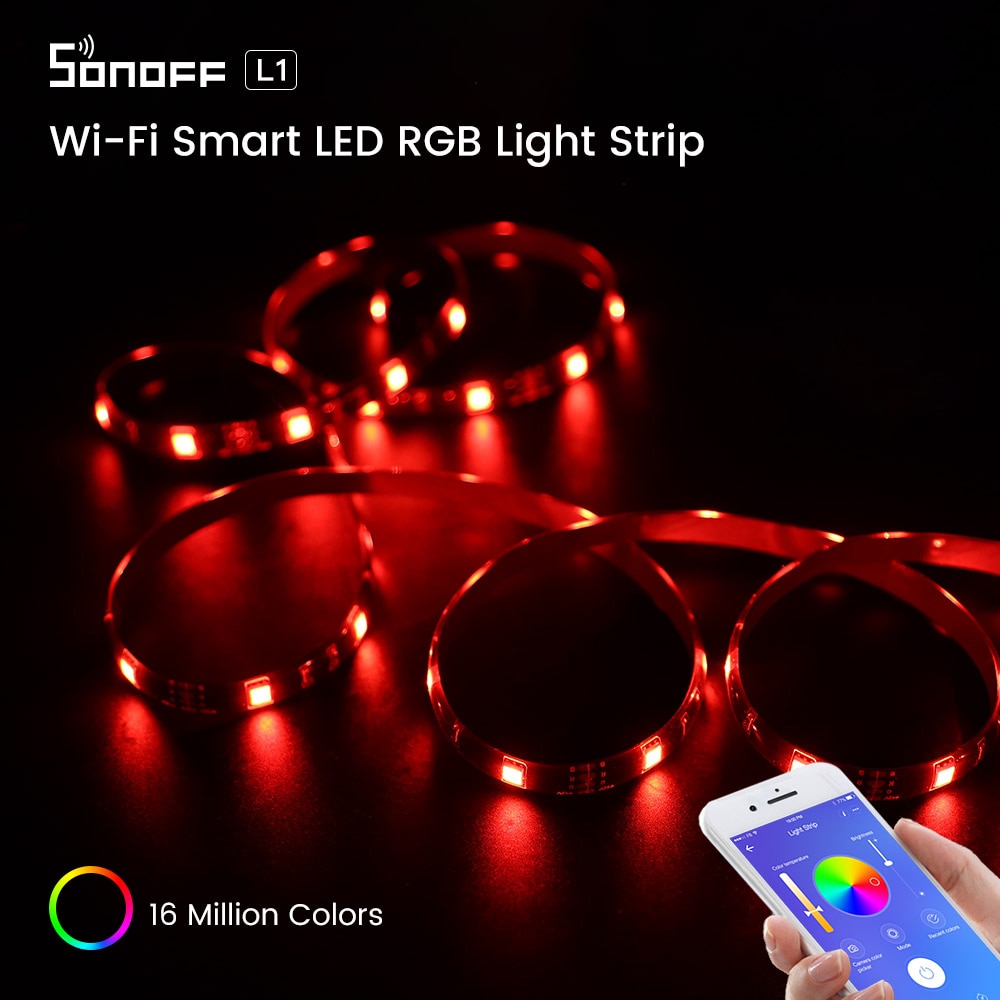 Itead Sonoff L1 Wifi Rgb Led Light Strip 5050 Smart Frexible Cuttable Led Strip Waterdicht Werkt Met Alexa Google Thuis ewelink