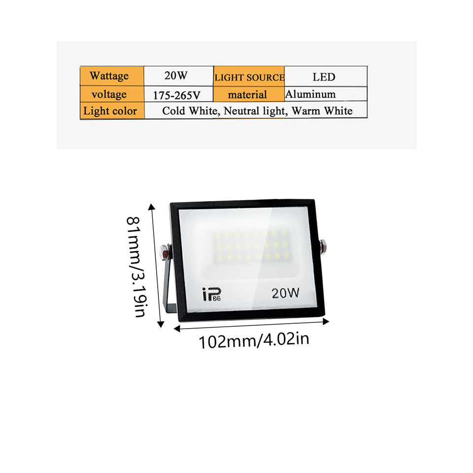 Foco LED impermeable IP66 220V 20W 30W 50W 100W 150W 200W 300W reflectores para exteriores iluminación de cartelera de fábrica al aire libre: L / Morado