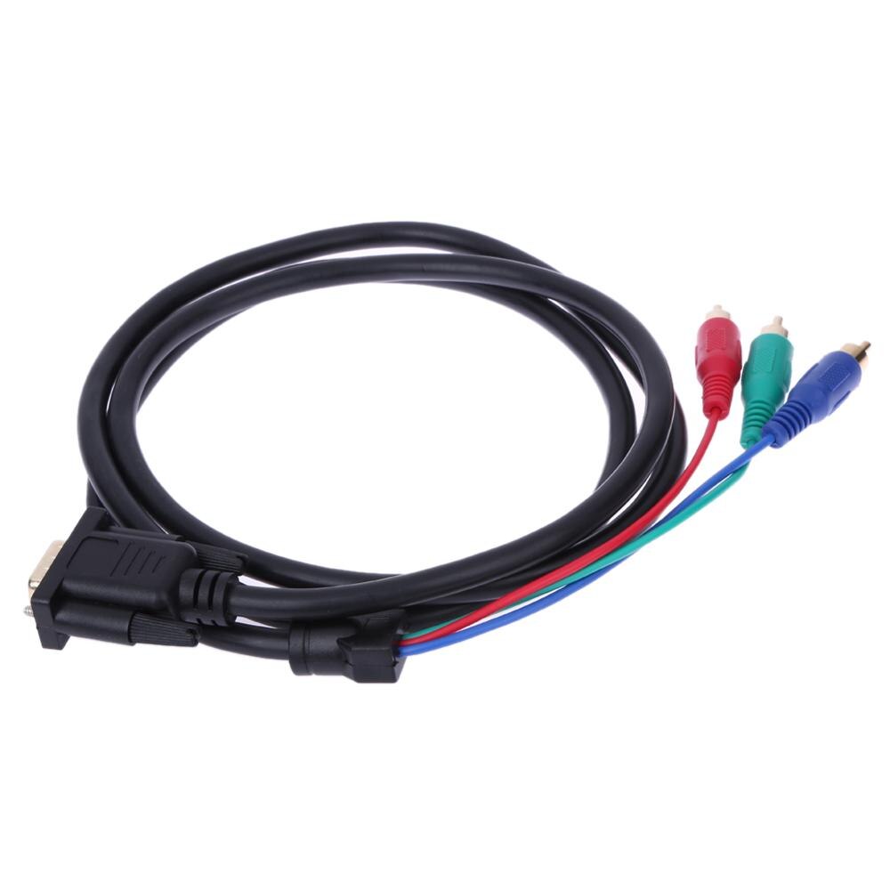 1.5M 5Ft Vga Naar Tv 3 Rca Component Av Premium Versie Audio Kabel Adapter Kabel Koper Voor Pc Laptop tv Rgb Display Systeem