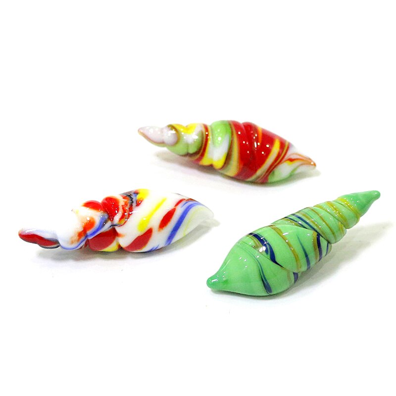 Cute Handmade Glass Shell Conch Mini Figurines Ornaments Fairy Garden Gnome Moss Terrarium Aquarium Decoration Crafts Bonsai DIY