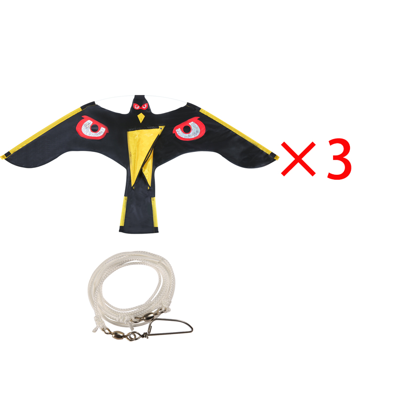 3Pcs Emulation Flying Hawk Kite Bird Scarer Drive Bird Kite Bird Repellent for Garden Scarecrow Yard Bird Repeller: 3Pcs 140x70cm