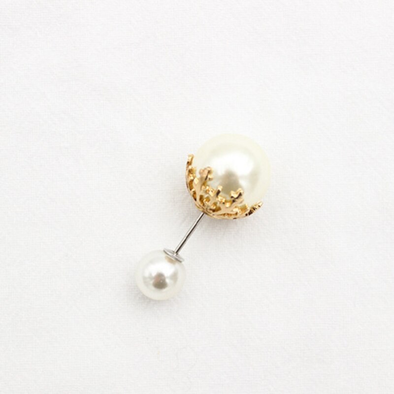 Charm Double Simulated Pearl Brooch Pins For Women Lapel Brooch Jewelry Dress Suit Crystal Flower Pin Brooches: 15