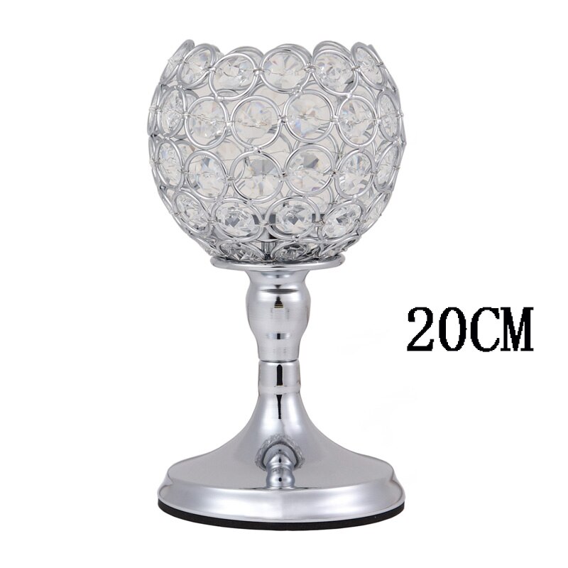 Candelabro de cristal para mesa de comedor, candelabros de Metal para decoración de bodas, Navidad y Halloween, 1 unidad: 20CM