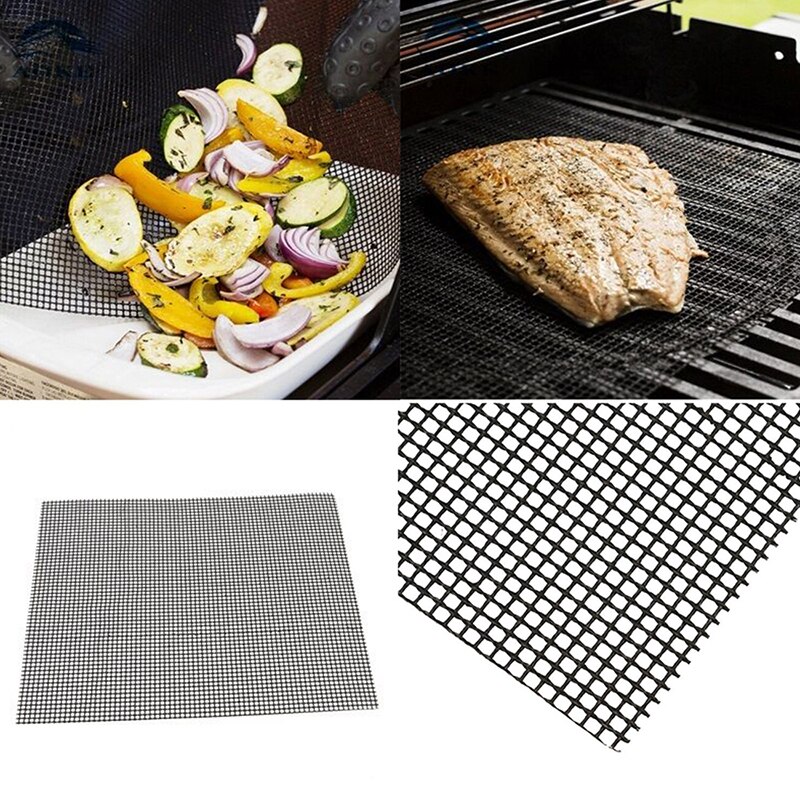 Esteras de parrilla para barbacoa, revestimiento antiadherente, revestimiento de lámina para cocinar, revestimiento de parrilla resistente al calor, alfombra de malla para accesorios de barbacoa para el hogar