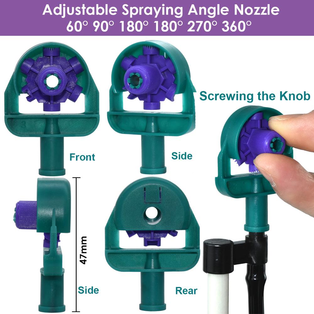 Kas Verstelbare Sprinkler 60/90/180/270/360 Graden Watering Irrigatie Nozzles Op 195Mm Stake Voor Landbouw tuingereedschap