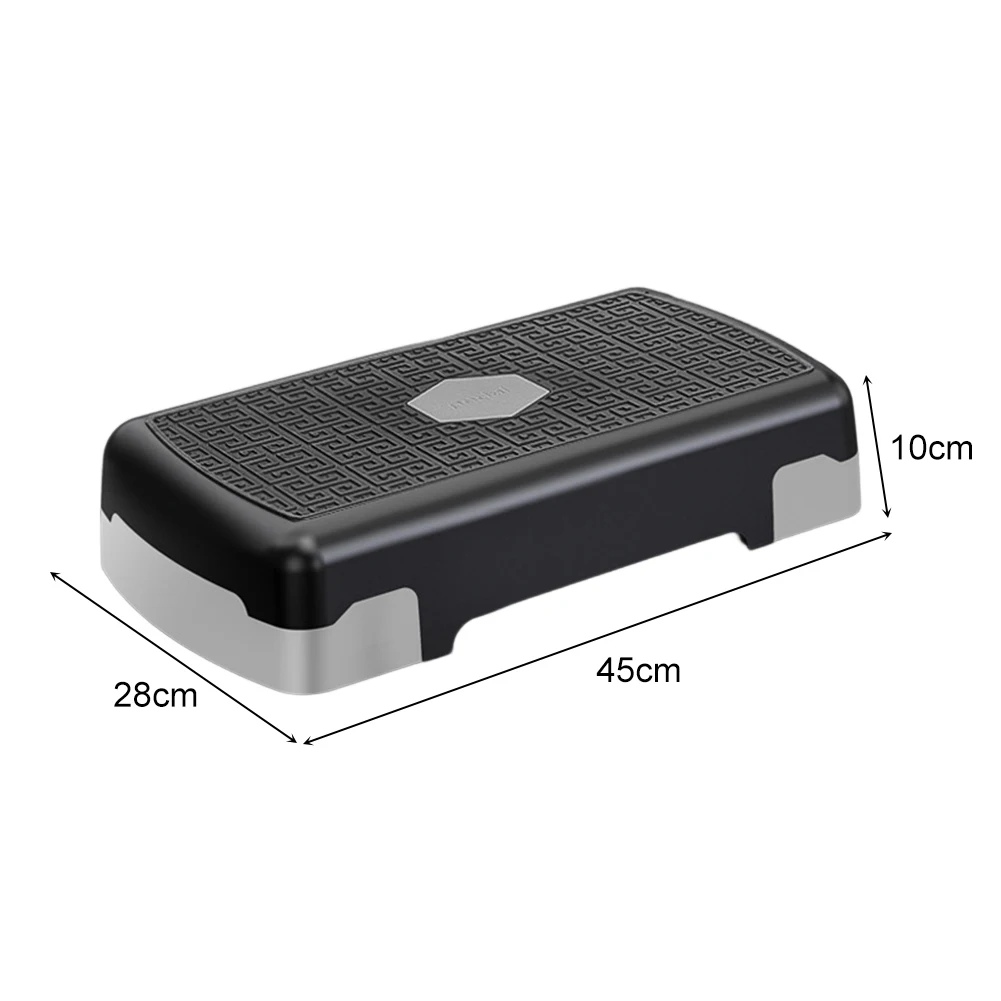 Stepper de Fitness aeróbico, Mini ejercitador de Pedal de Cardio, ajustable, antideslizante, estable, 200KG, equipo de Fitness para el hogar: Negro