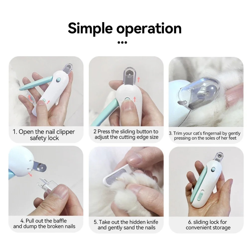 Cat Dog Nail Clippers Safe Comfortable Pet Nail Trimmer with Adjustable Hole Pet Hair Clippers Pet Care Trim