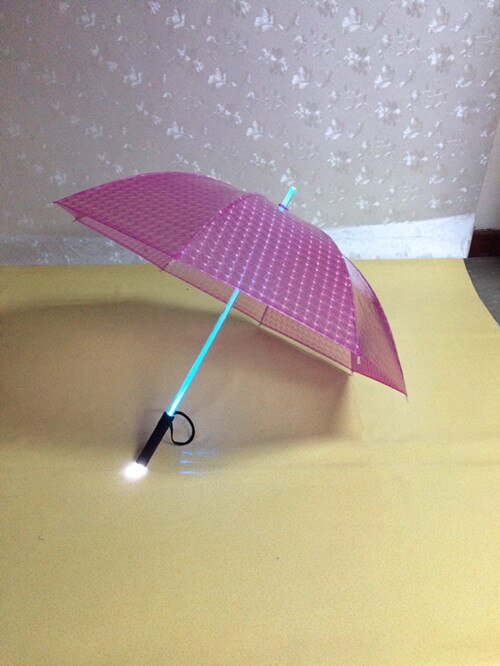 LED Umbrella Light Up Transparent Umbrellas Flash Night Protection Safe Child: Pink