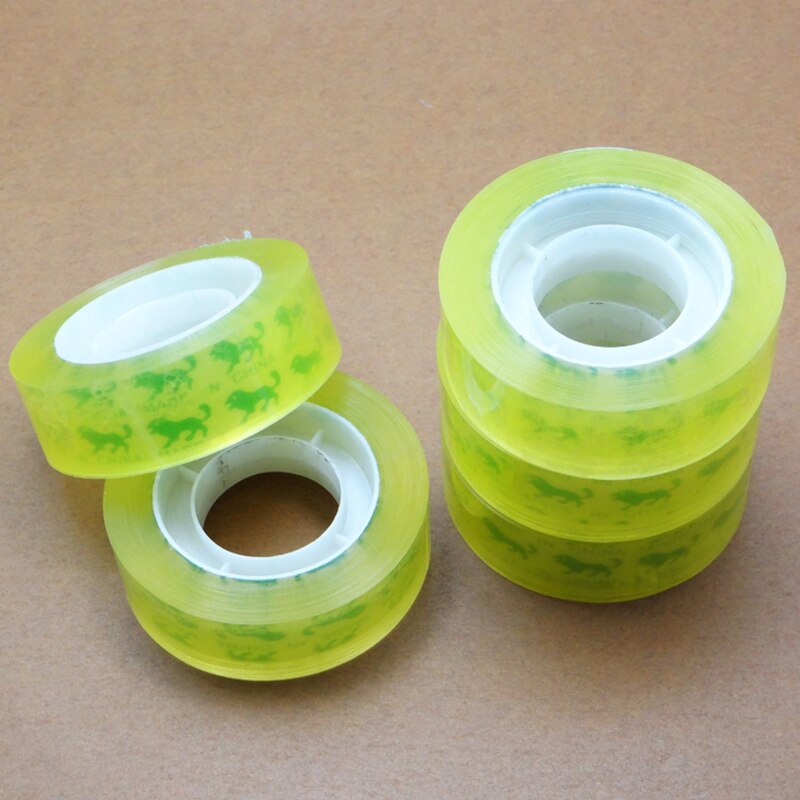 12Mm * 30M Transparant Geel Tape Transparante Tape Briefpapier Tape Tape Kantoor Verpakking Mini X6T4