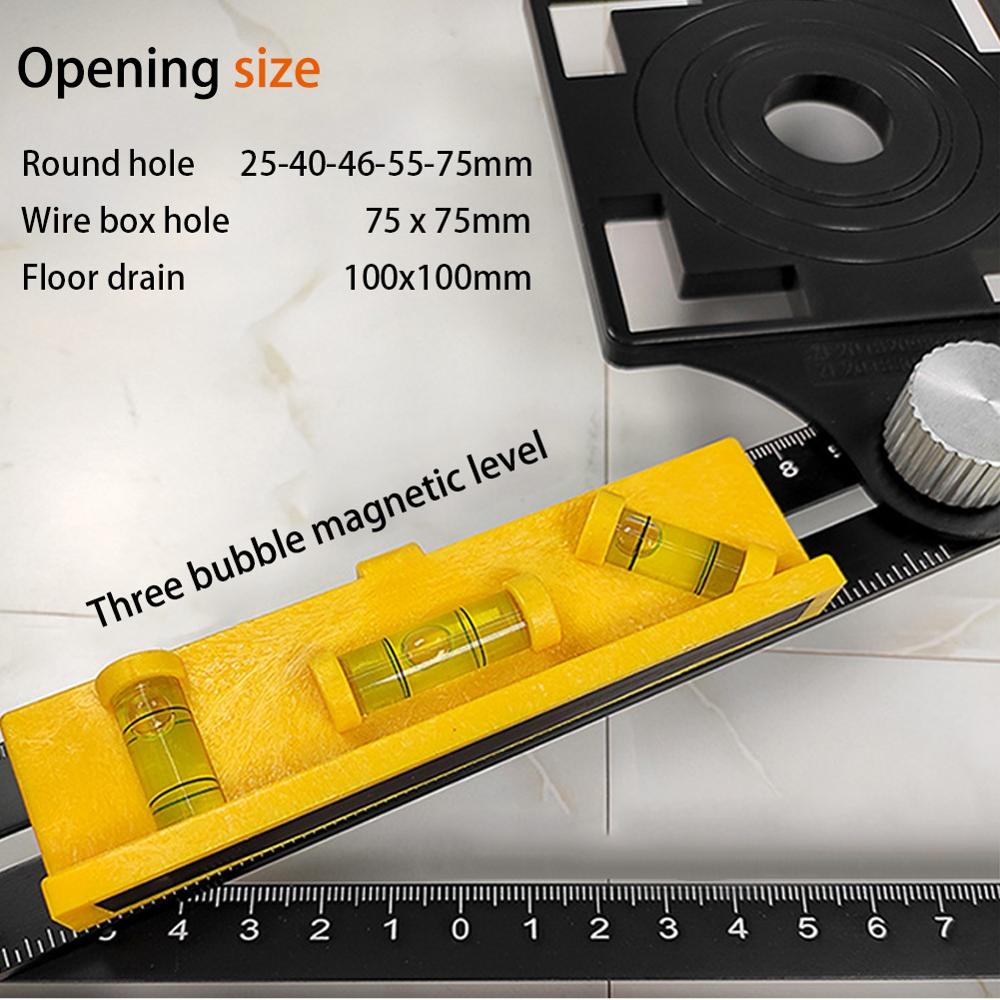 Twelve Folding Ruler Measuring Ruler Angle Folding Positioning Ruler DIY Wood Tile Flooring Tool Universal Hole Punch Tools